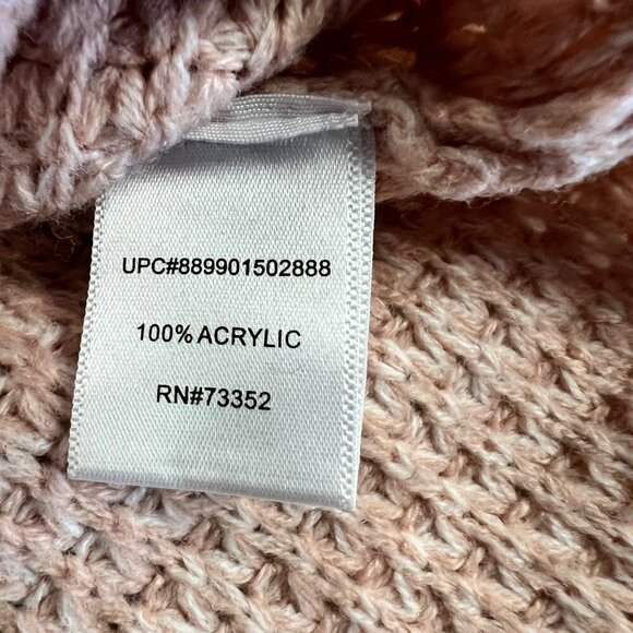 It's Our Time Women's Knit Pullover Sweater Lace Up Neck Long Sleeve Pink Medium - Picture 9 of 9